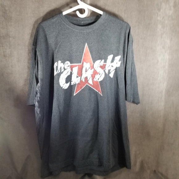 The Clash Grey White Red Star Large Graphic Logo Band Tee VG 2XL - Picture 1 of 1